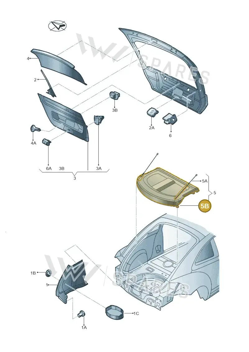 6R6867097 — Volkswagen Beetle (2016-2019) diagram 715867900, position 5B