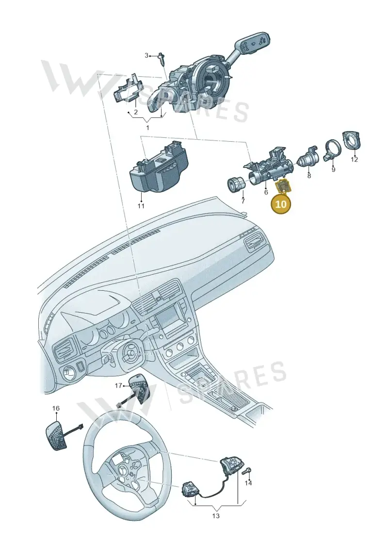 6RA953527 — Volkswagen T-Roc BlueMotion (2017-2024) diagram 813095351, position 10