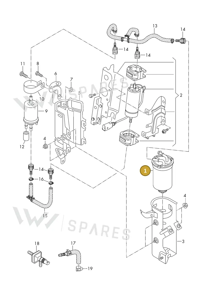 6RF127400A — Volkswagen DIES.-IND.-MOT.1,9>2,0 08> (2007-) diagram 425127190, position 1