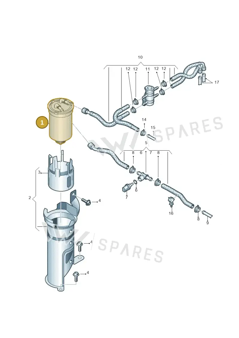 6RF127400A — Volkswagen Polo (2009-2014) diagram 677127200, position 1