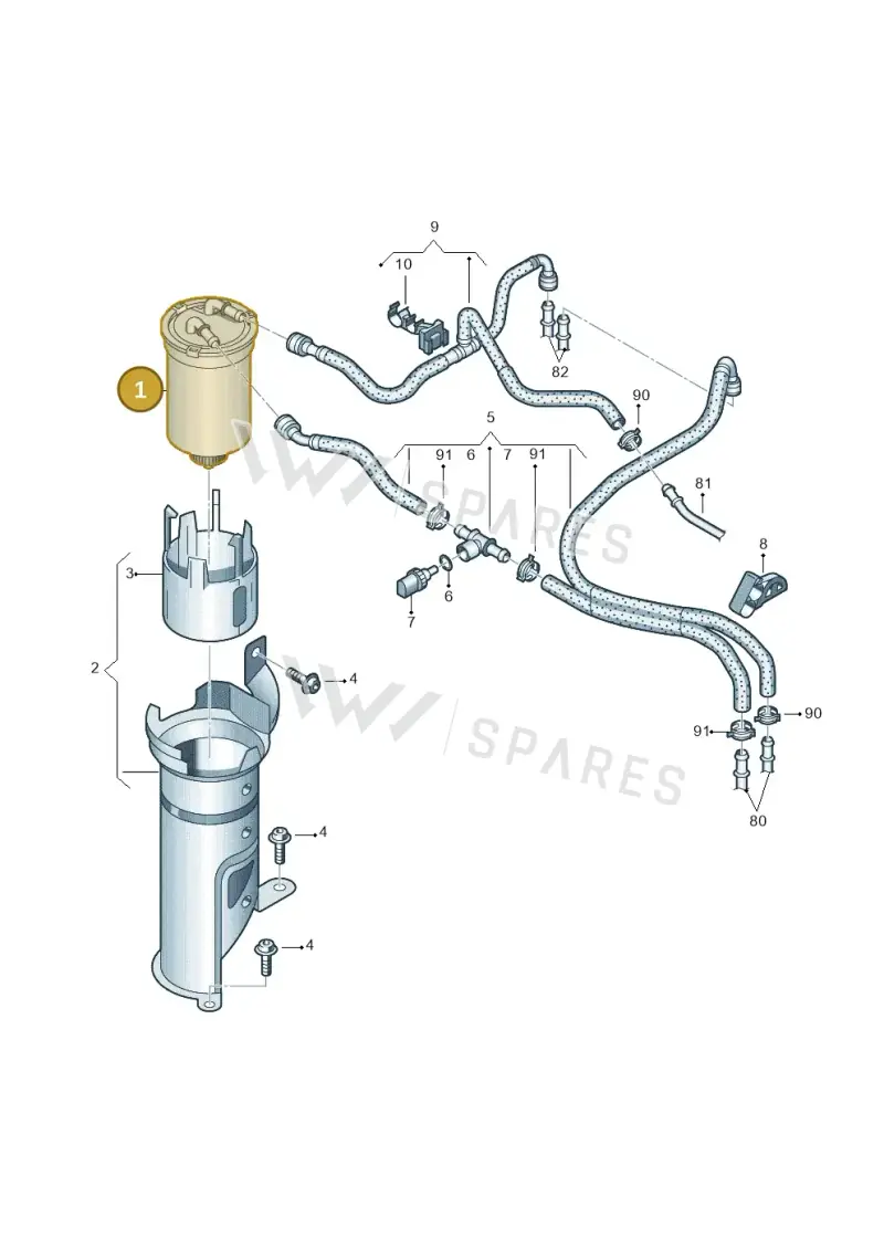 6RF127400A — Volkswagen Polo (2009-2014) diagram 677127100, position 1