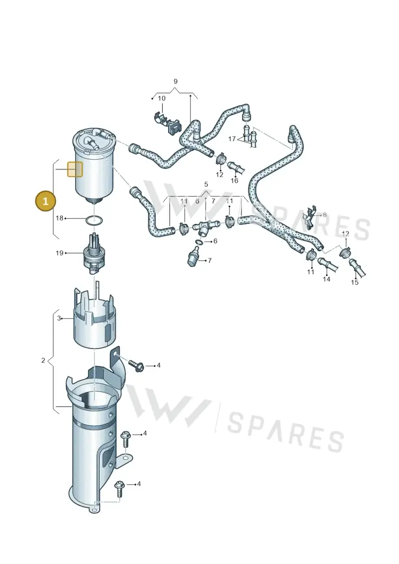 6RF127401A — Volkswagen Ameo 1,0 (2016-2020) diagram 677127210, position 1
