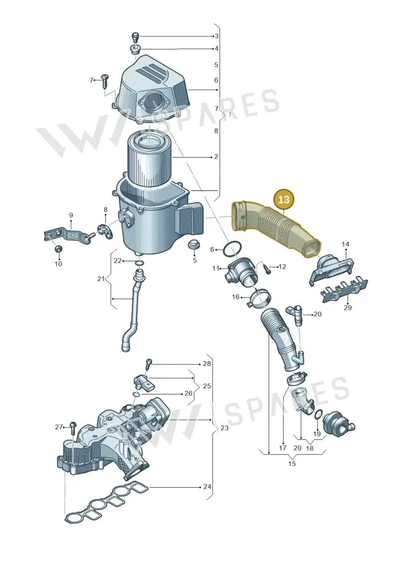 6RF129618 — Volkswagen Polo (2009-2014) diagram 677129000, position 13