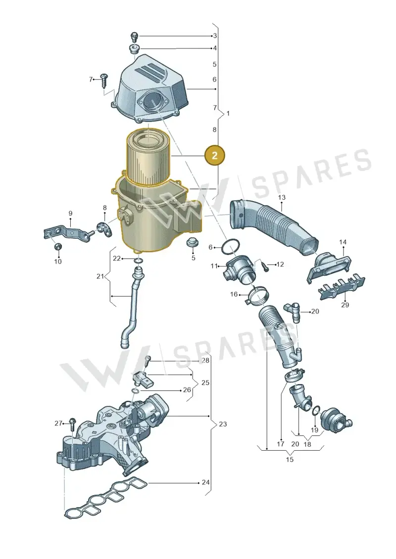6RF129620 — Volkswagen Polo (2009-2014) diagram 677129000, position 2