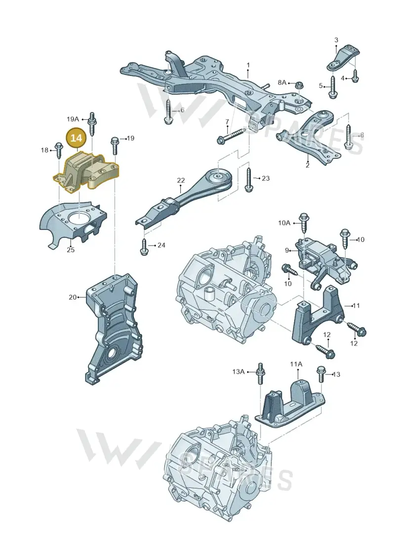 6RF199262P — Volkswagen Polo (2009-2014) diagram 677199250, position 14