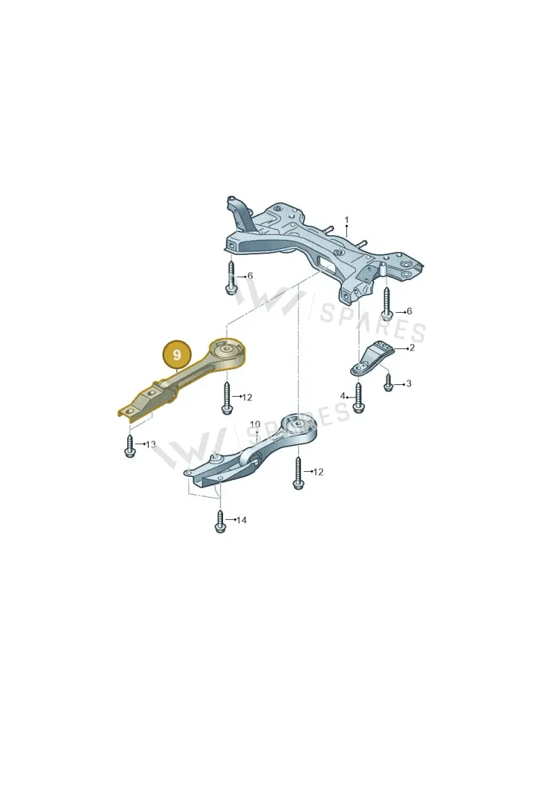 6RF199851C — Volkswagen Polo 1.6 (2015-2020) diagram 773199100, position 9