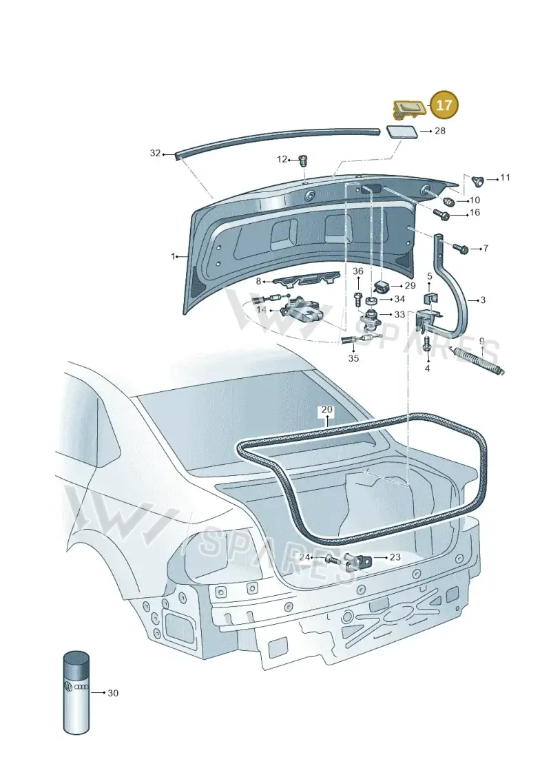 6RF827566 — Volkswagen Polo 1.6 (2015-2020) diagram 873827000, position 17