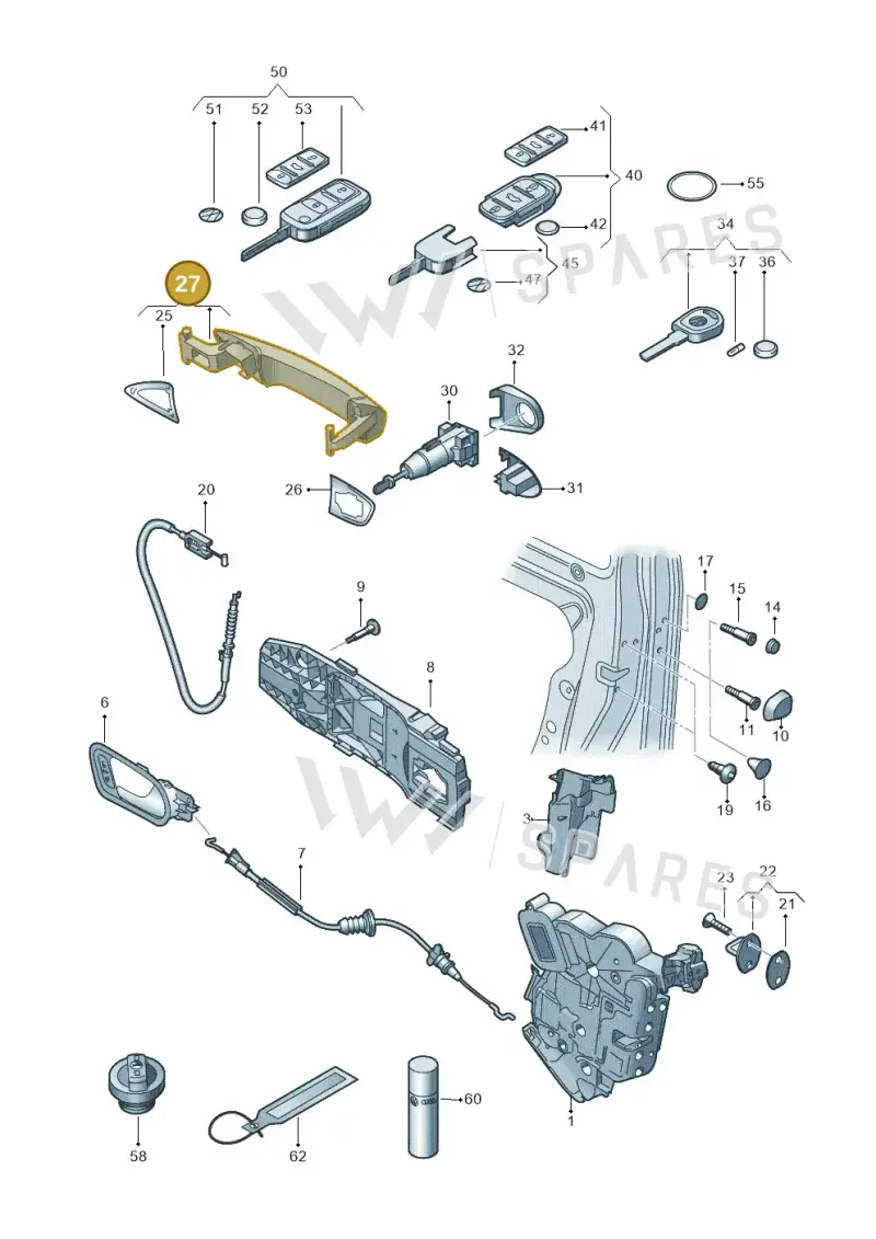 6RF837206GRU — Volkswagen Polo (2010-2015) diagram 672837000, position 27