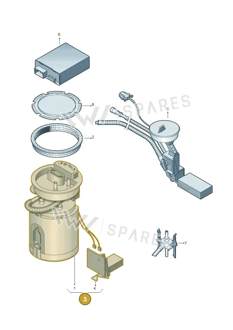 6RF919051AB — Volkswagen Polo (2014-2022) diagram 194919300, position 3