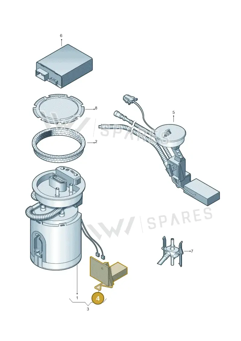 6RF919673F — Volkswagen Polo (2014-2022) diagram 194919300, position 4