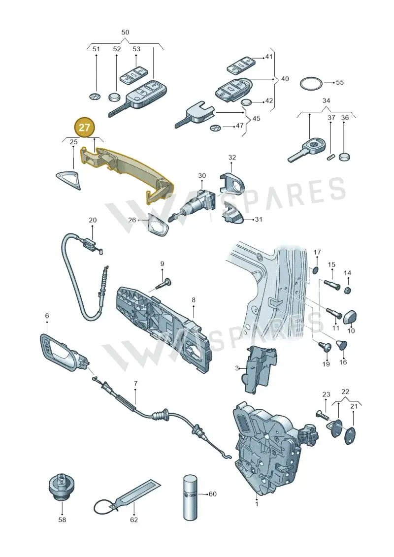 6RG837205GRU — Volkswagen Ameo 1,0 (2016-2020) diagram 672837000, position 27