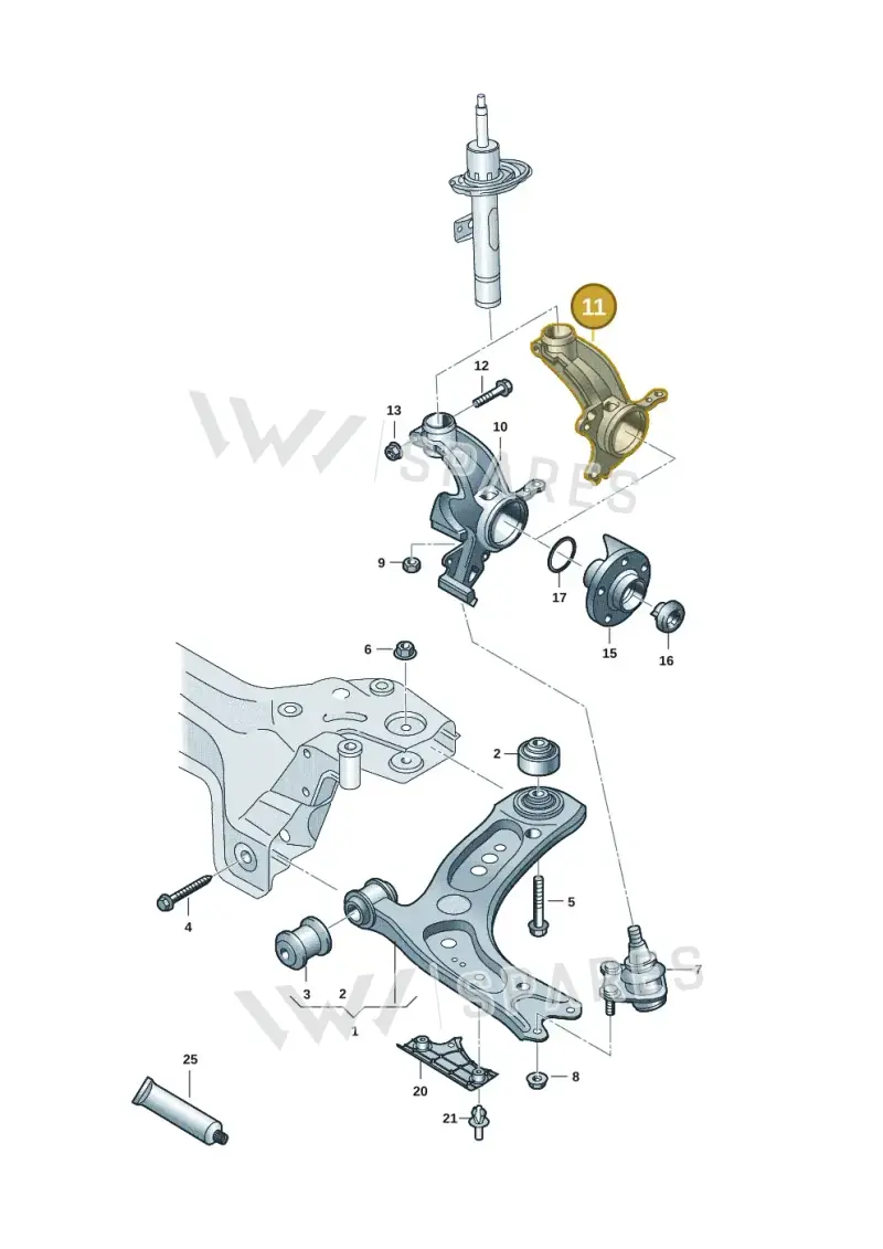 6RU407255A — Volkswagen Polo 1.6 (2020-2022) diagram 837407001, position 11