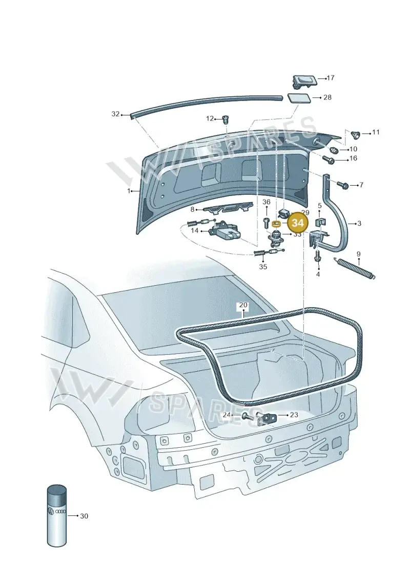 6RU827634 — Volkswagen Polo 1.6 (2015-2020) diagram 873827000, position 34