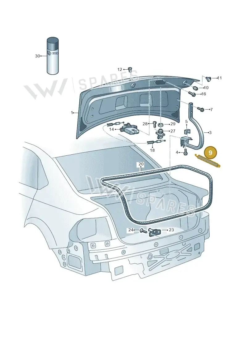 6RU827665A — Volkswagen Polo (2010-2015) diagram 677827100, position 9