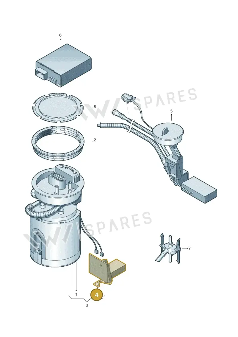 6RU919673A — Volkswagen Polo (2009-2014) diagram 194919300, position 4