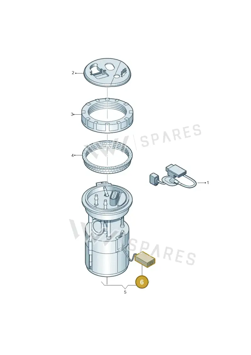 6RU919673A — Volkswagen Polo (2010-2015) diagram 712919300, position 6