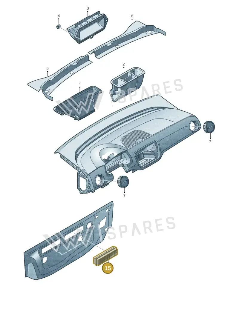 6V0819465B — Volkswagen Up! 1.0 BlueMotion (2016-2023) diagram 723819300, position 15
