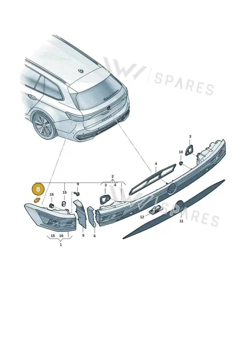 6V0945246 — Volkswagen Passat estate (2023-) diagram 3j0945020, position 8