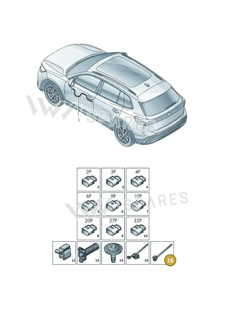 6VA971818 — Volkswagen Tiguan 2.0 (2023-) diagram 57x972300, position 16