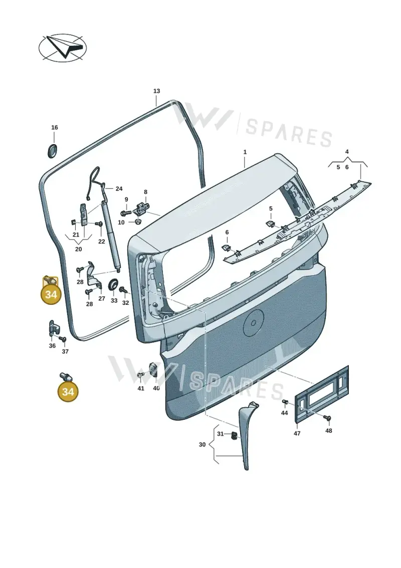6X0827499B — Volkswagen ID.Buzz (2022-) diagram 15a827000, position 34