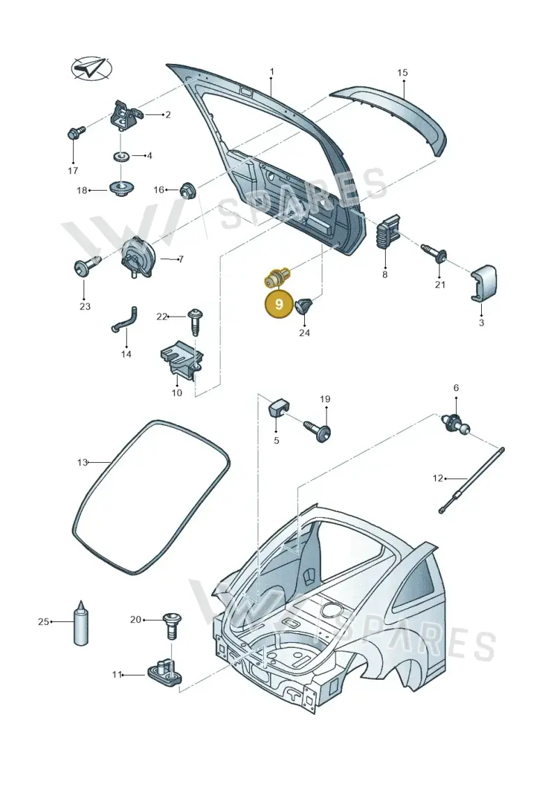 6X0827499F — Volkswagen Beetle (2016-2019) diagram 801827200, position 9