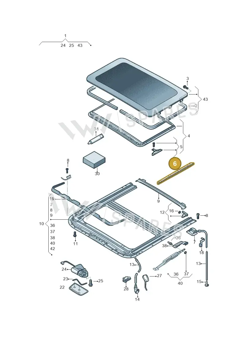 6X08777909B9 — Volkswagen Crossfox (2014-2021) diagram 558877100, position 6