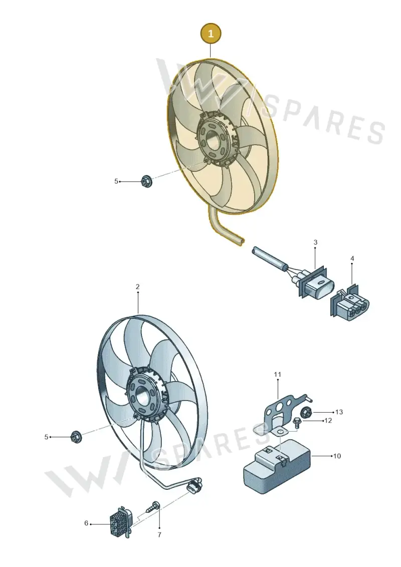 6X0959455C — Volkswagen Polo (2011-2014) diagram 544959500, position 1