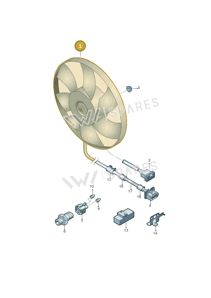 6X0959455F — Volkswagen POLO (2005-) diagram 194959500, position 1