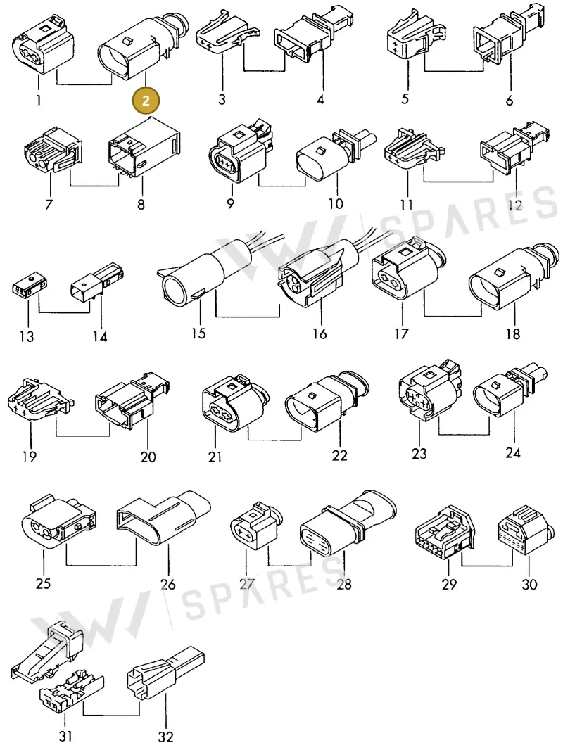 6X0973802C — Audi 1J0 platform diagram 198970210, position 2