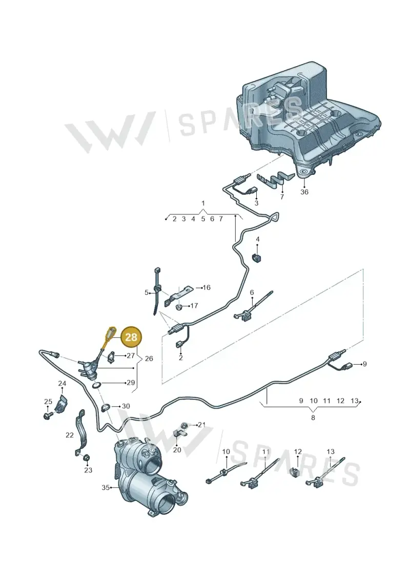 6X0973802C — Audi A5 Sportback (2016-2025) diagram 848201500, position 28