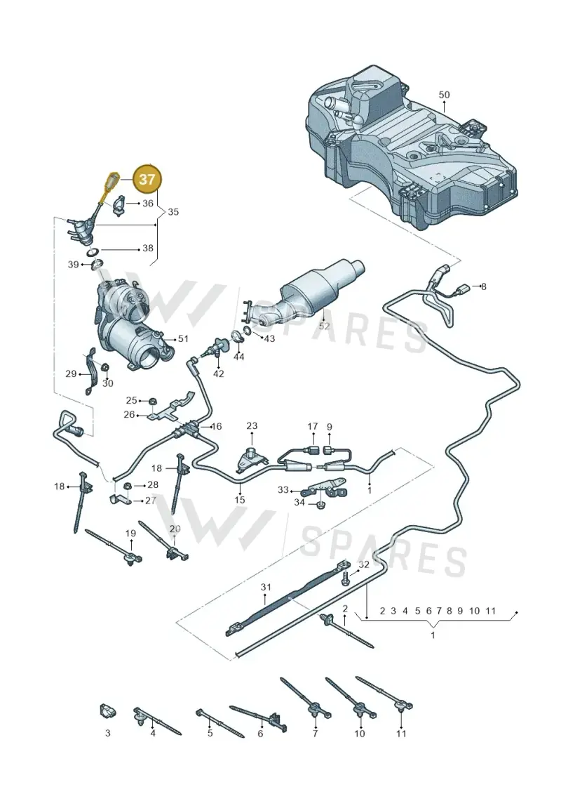 6X0973802C — Audi Q5 (2016-2025) diagram 896201550, position 37