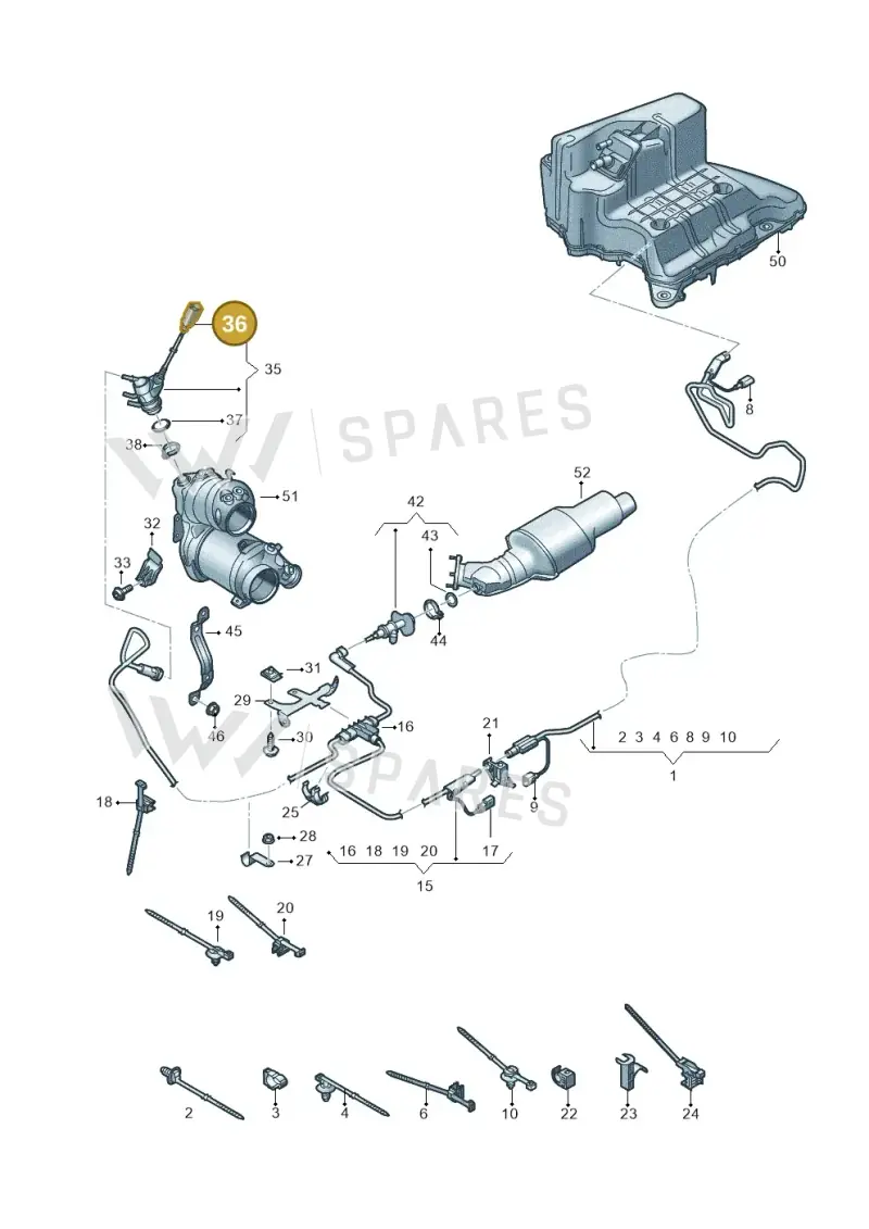 6X0973802C — Audi A6 (2018-2025) diagram 430201520, position 36
