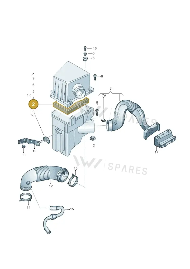 6Y0129620 — Volkswagen Polo (2012-2014) diagram 461129220, position 2