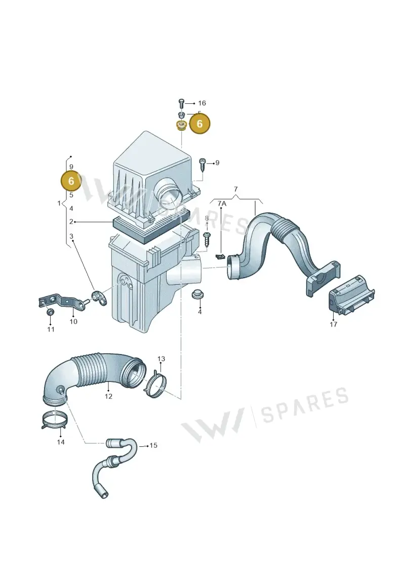 6Y0129669 — Volkswagen Polo (2012-2014) diagram 461129220, position 6