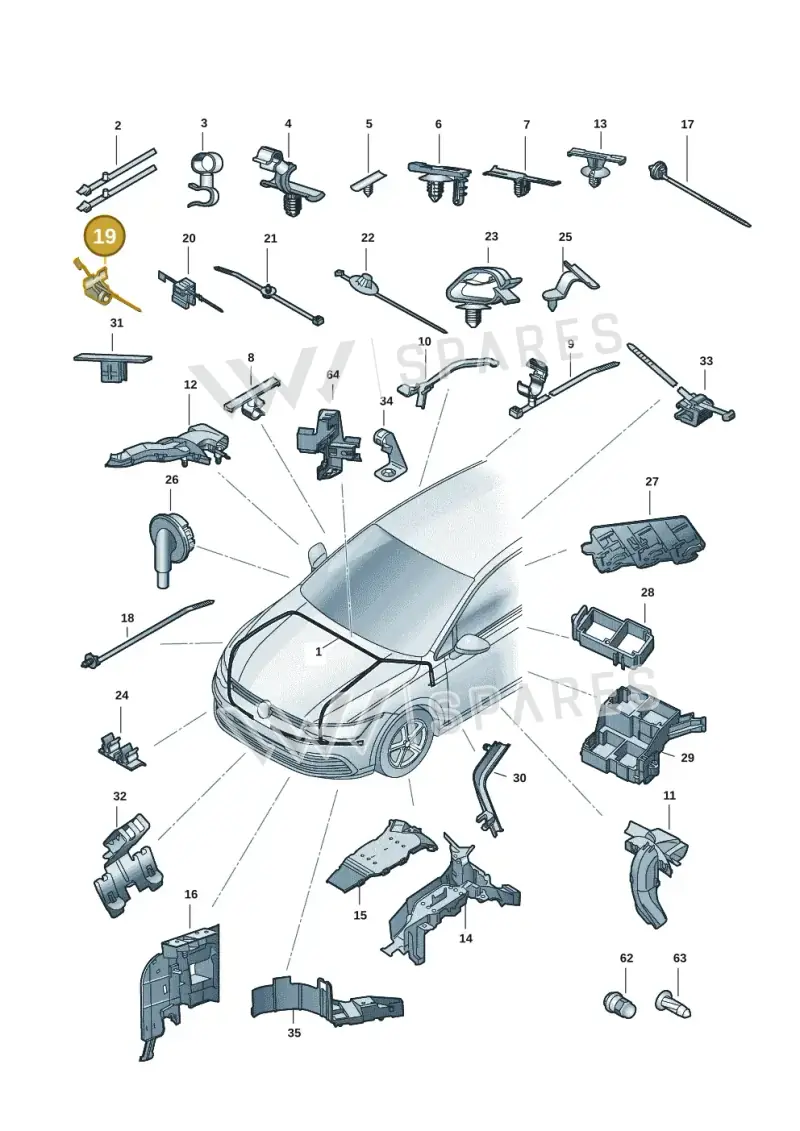 6Y0971850 — Volkswagen Golf 2.0 BlueMotion (2019-2024) diagram 5h0971081, position 19