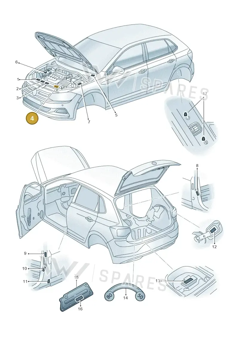 701010002A — Volkswagen T-Cross 1,0 (2018-2024) diagram 837010000, position 4