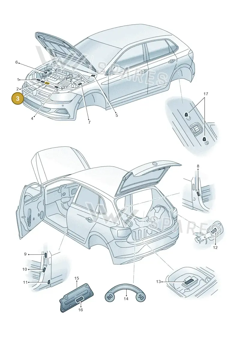 701010002AA — Volkswagen Taigo (2021-2024) diagram 837010000, position 3