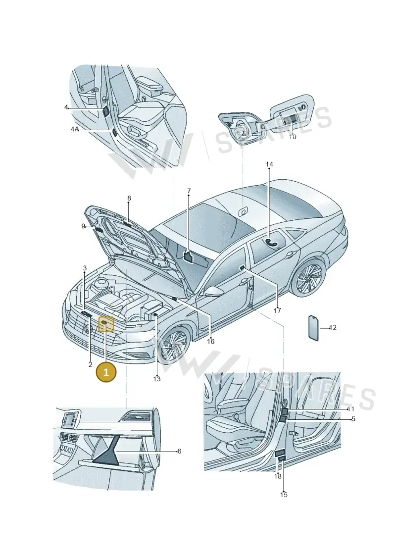 701010002AB — Volkswagen Jetta 1.4 (2017-2024) diagram 431010000, position 1