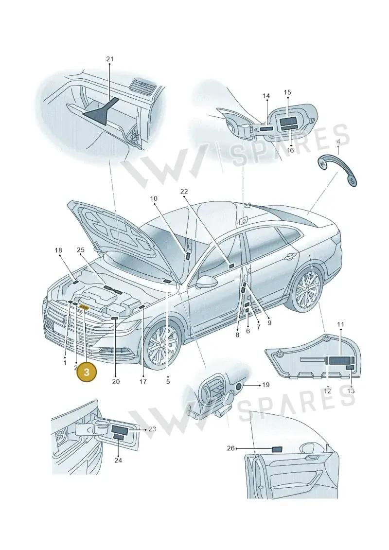 701010002AB — Volkswagen Arteon (2017-2023) diagram 828010000, position 3