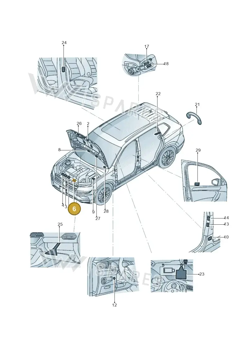 701010002AB — Volkswagen Tiguan 2.0 4Motion (2017-2024) diagram 833010000, position 6