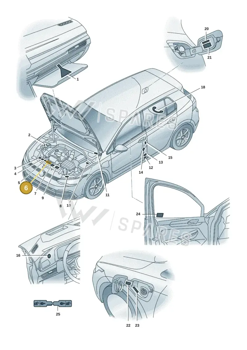 701010002AB — Volkswagen Golf 2.0 BlueMotion (2019-2024) diagram 5h0010000, position 6