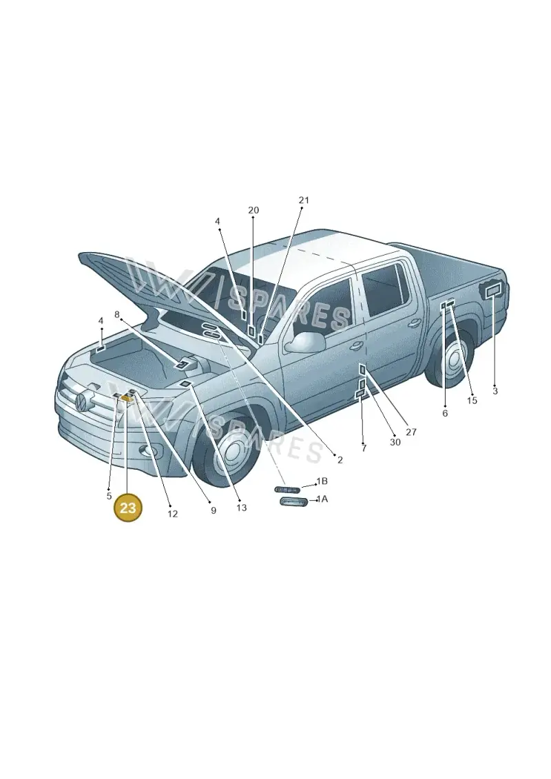701010002A — Volkswagen Amarok twin cab (2022-) diagram 683010000, position 23