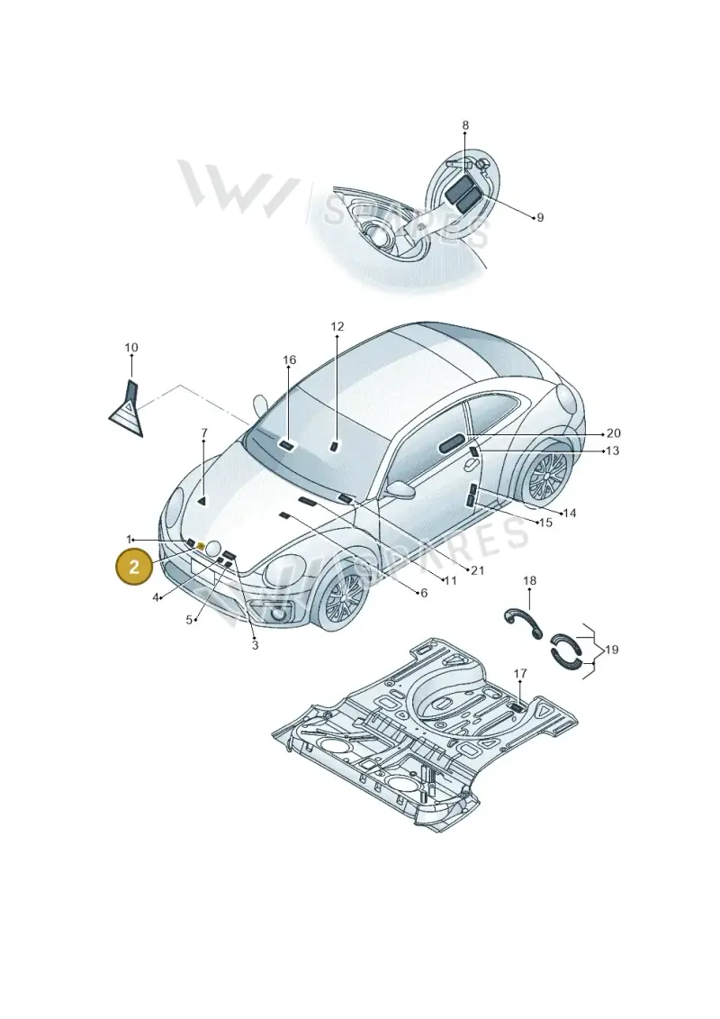 701010002D — Volkswagen Beetle (2016-2019) diagram 801010000, position 2