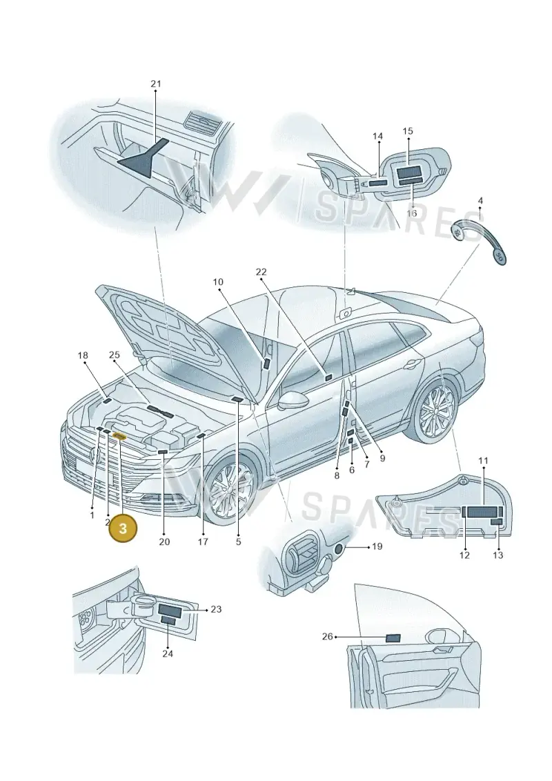 701010002F — Volkswagen Arteon (2017-2023) diagram 828010000, position 3