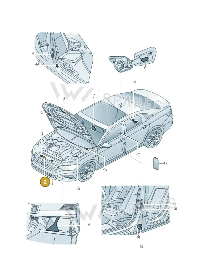 701010043H — Volkswagen Jetta 1.4 (2017-2024) diagram 431010000, position 2
