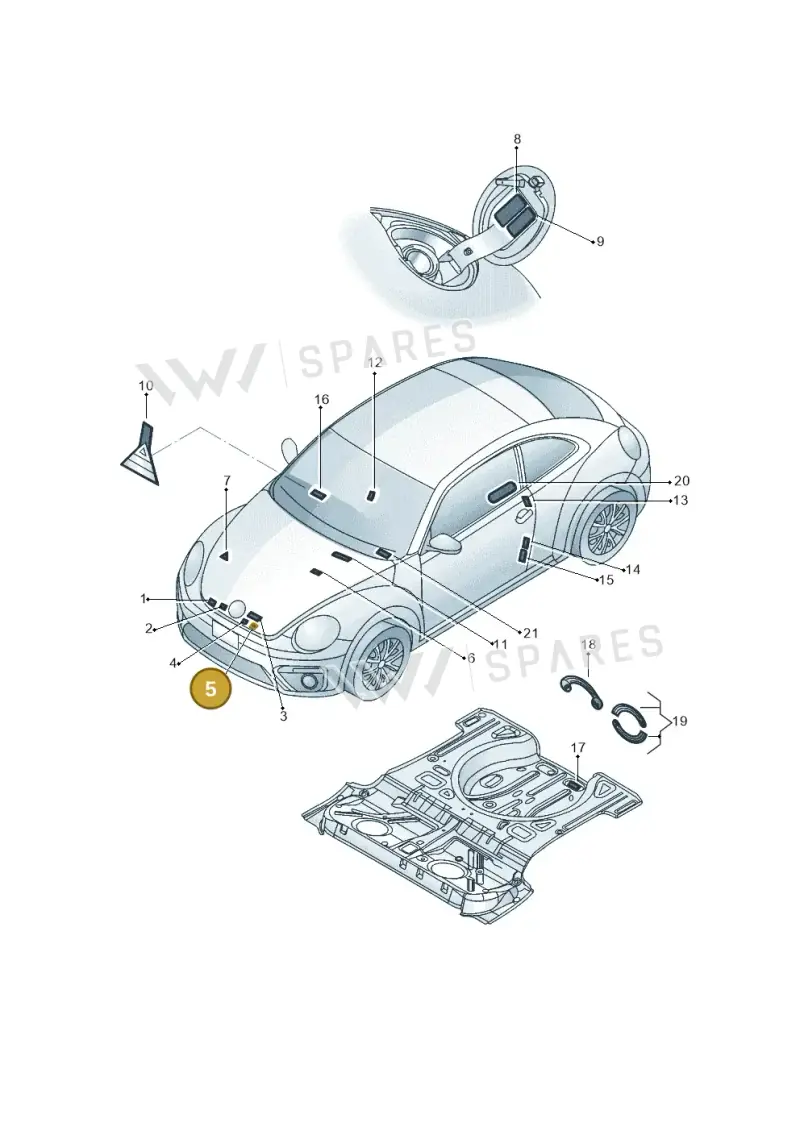 701010043H — Volkswagen Beetle (2016-2019) diagram 801010000, position 5