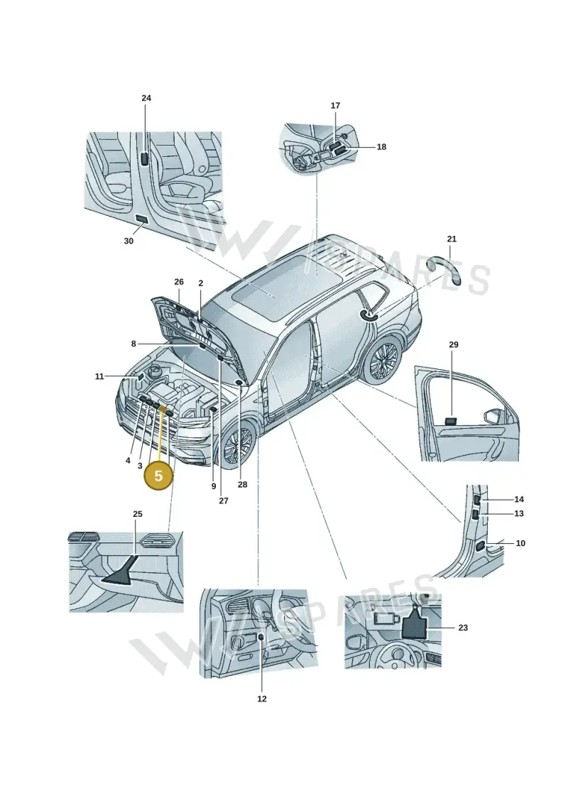 701010043N — Volkswagen Tiguan 2.0 4Motion (2017-2024) diagram 833010001, position 5