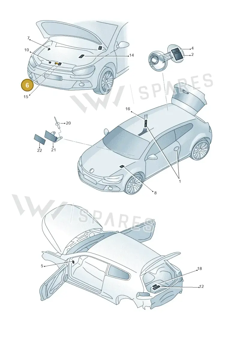 701010700N — Volkswagen Scirocco 2.0 (2014-2017) diagram 651010000, position 6