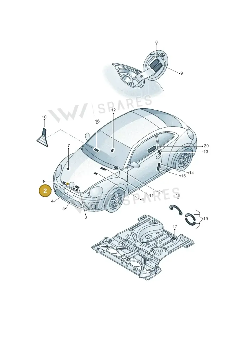 701010700N — Volkswagen Beetle (2016-2019) diagram 801010000, position 2