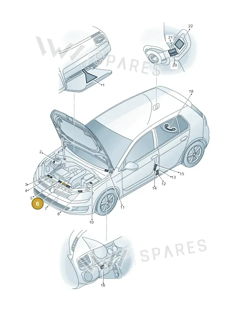 701010700P — Volkswagen Golf 2.0 (2016-2020) diagram 746010000, position 6